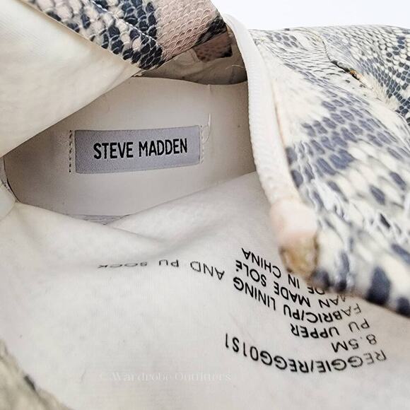 Steve Madden Chunky Block Heel Reggie Chelsea Snake Skin Boots / Booties - Picture 10 of 10